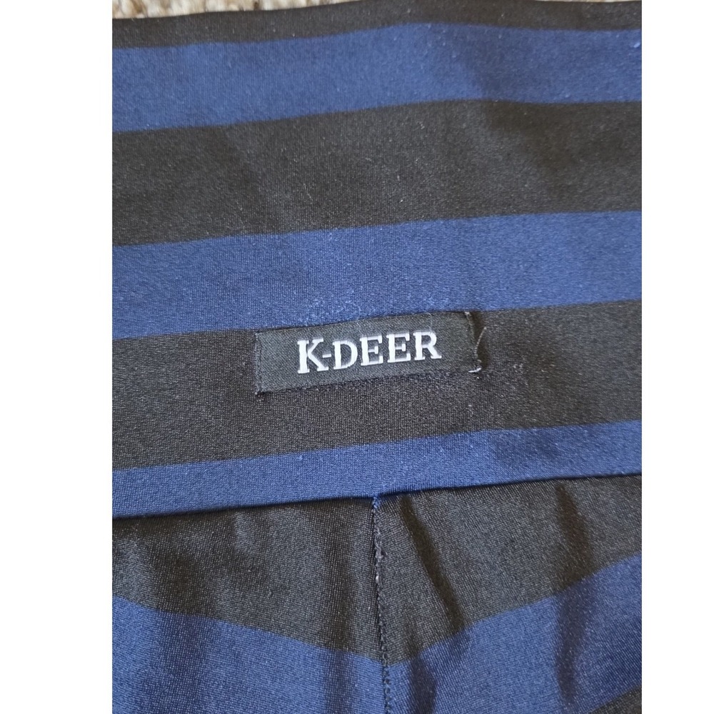 K-DEER Sneaker Length Leggings Medium Blue Ombre Stripe High Waist Yoga Pants - Picture 7 of 8